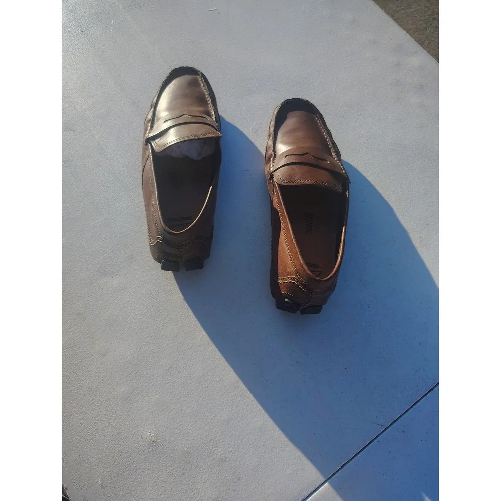Clarks Collection Mens Brown Leather Penny Loafers Driving Mocs‎ Size 9.5 M